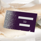 Carte De Placement Mariage Edge Parties scintillant violet moderne