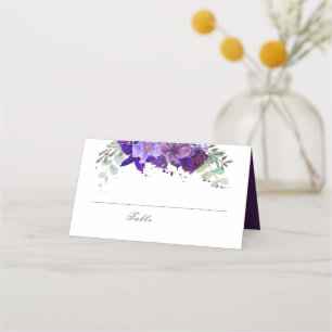 Carte De Placement Mariage élégant à la prune et violet violet