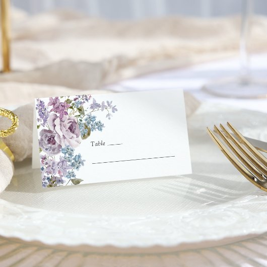 Carte De Placement Mariage Élégant au Lilas