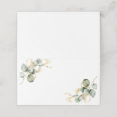 Carte De Placement Mariage élégant avec verdure dorée (Extérieur déplié)