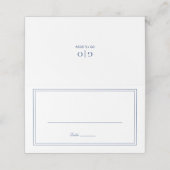 Carte De Placement Mariage Élégant Bleu Nuit Classique (Extérieur déplié)