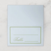 Carte De Placement Mariage Élégant Bleu Vert  (Extérieur déplié)