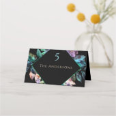 Carte De Placement Mariage élégant bleu violet sombre (Devant)