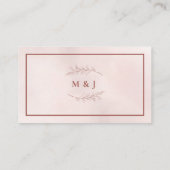 Carte De Placement Mariage Élégant Boho Pink à feuilles minimes (Dos)