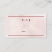 Carte De Placement Mariage Élégant Boho Pink à feuilles minimes (Devant)