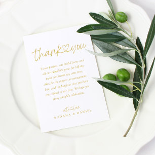 Carte De Placement Mariage Élégant Calligraphie Or Cœur
