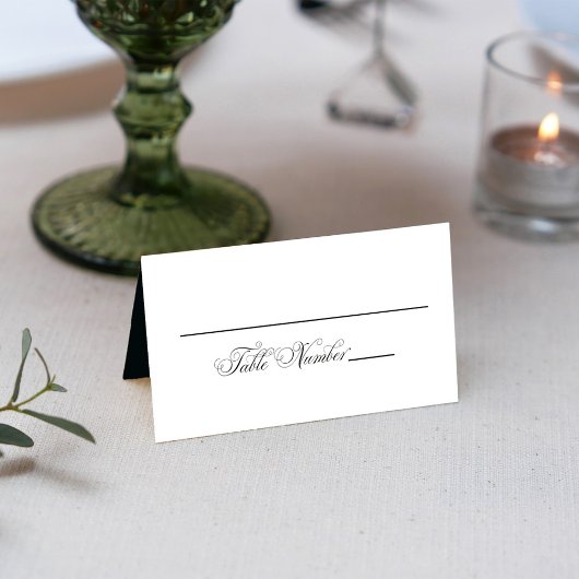 Carte De Placement Mariage Élégant Calligraphie Réception Siège