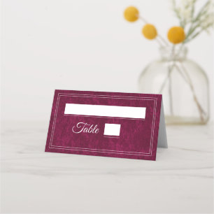 Carte De Placement Mariage Élégant Classique aux Baies de Bourgogne