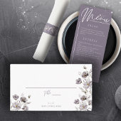 Carte De Placement Mariage élégant couleur violet foncé aquarelle mer