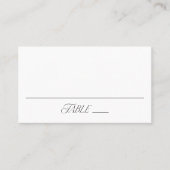 Carte De Placement Mariage élégant de typographie noire moderne (Devant)