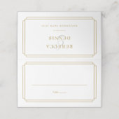 Carte De Placement Mariage Élégant Déco Classique Or (Extérieur déplié)