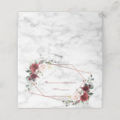 Carte De Placement Mariage élégant en marbre bordeaux de cuivre géomé (Extérieur déplié)