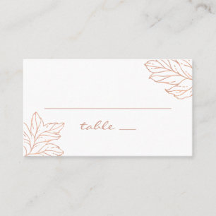 Carte De Placement Mariage élégant en or. Botanique classique automne