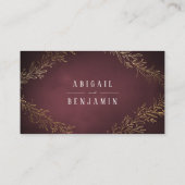 Carte De Placement Mariage élégant et botanique en or doré (Dos)