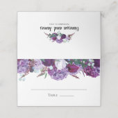 Carte De Placement Mariage élégant et moderne floral violet (Extérieur déplié)