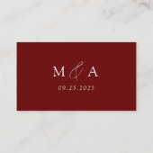 Carte De Placement Mariage Élégant Moderne Écriture Bordeaux (Dos)
