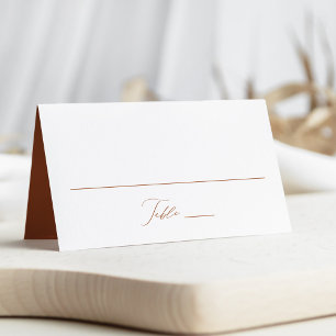 Carte De Placement Mariage Élégant Moderne Écriture Terracotta