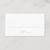Carte De Placement Mariage élégant moderne écriture vert olive (Devant)