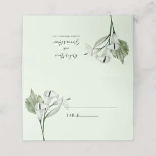 Carte De Placement Mariage Élégant Moderne Fleurs de Calla Blanches 
