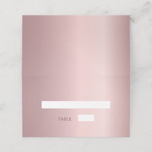 Carte De Placement Mariage élégant rose (Extérieur déplié)