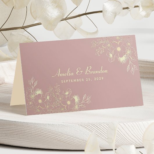 Carte De Placement Mariage Élégant Rose