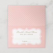 Carte De Placement Mariage Élégant Rose Pâle à Points Dorés pour la M (Extérieur déplié)