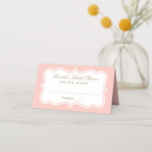 Carte De Placement Mariage Élégant Rose Pâle à Points Dorés pour la M