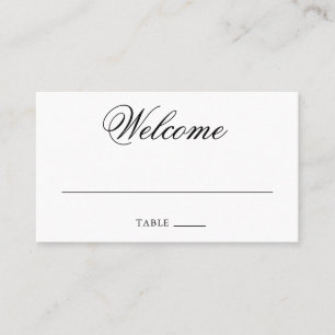 Carte De Placement Mariage élégant traditionnel noir et blanc