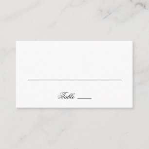 Carte De Placement Mariage élégant traditionnel noir et blanc