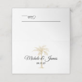 Carte De Placement Mariage élégant tropical avec palmier doré et écri (Extérieur déplié)