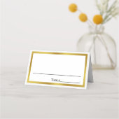 Carte De Placement Mariage Elegant White and Gold Bride Groom (Devant)
