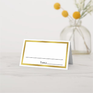 Carte De Placement Mariage Elegant White and Gold Bride Groom