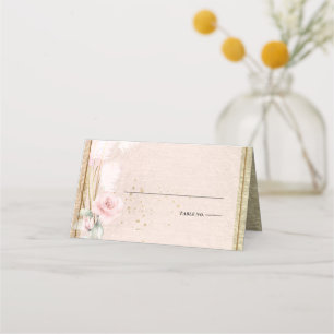Carte De Placement Mariage Élégante laiton rose pâle rose pâle