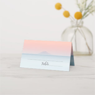 Carte De Placement Mariage en bord de mer sous le soleil couchant