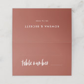 Carte De Placement Mariage en brique brûlée moderne et élégant (Extérieur déplié)