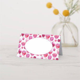 Carte De Placement Mariage en fleurs rose vif
