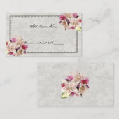 Carte De Placement Mariage en marbre blanc Lily Floral Table Place Ca (Devant / Derrière)