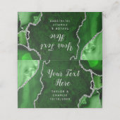 Carte De Placement Mariage en marbre vert et argenté (Extérieur déplié)
