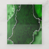 Carte De Placement Mariage en marbre vert et argenté (Intérieur déplié)