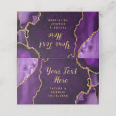 Carte De Placement Mariage en marbre violet et or Agate (Extérieur déplié)