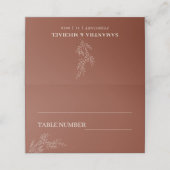 Carte De Placement Mariage en terracotta et ivoire Ivy Floral Boho (Extérieur déplié)