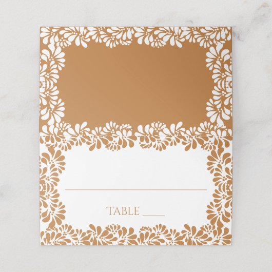 Carte De Placement Mariage en terre cuite Talavera mexicain (Extérieur déplié)