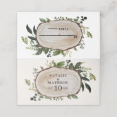 Carte De Placement Mariage en tranches de bois rustique (Extérieur déplié)