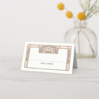 Carte De Placement Mariage en verre teinté botanique Écrivable