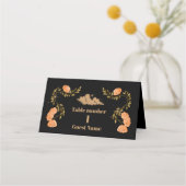 Carte De Placement Mariage Étoiles Noires de Minuit Céleste (Devant)
