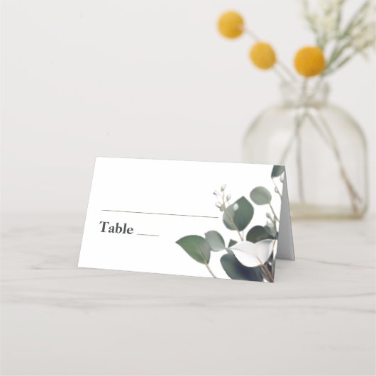 Carte De Placement Mariage Eucalyptus moderne (Devant)