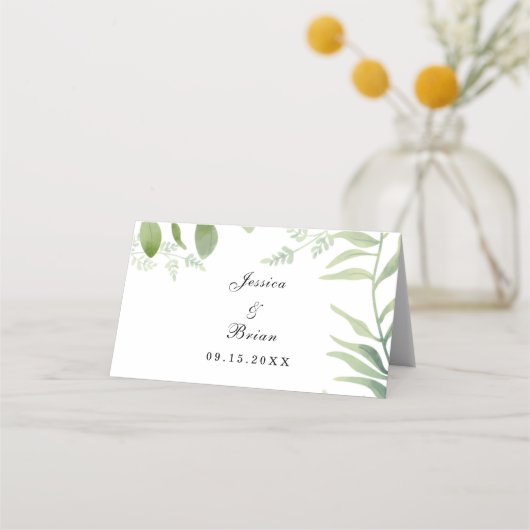 Carte De Placement Mariage Eucalyptus vert (Dos)