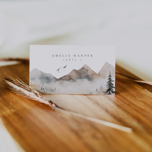 Carte De Placement Mariage extérieur Watercolor Mountain