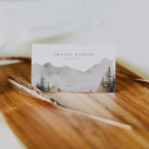 Carte De Placement Mariage extérieur Watercolor Mountain