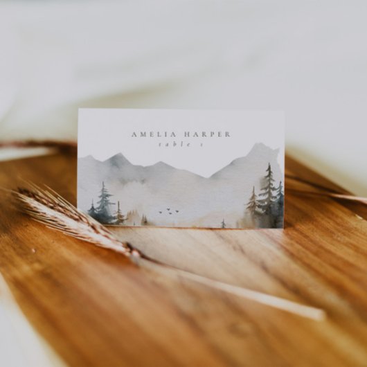 Carte De Placement Mariage extérieur Watercolor Mountain